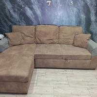 Divano letto 3 posti con penisola e cassettone