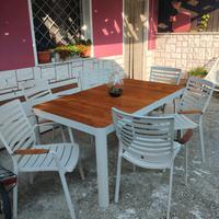 tavolo è 6 poltroncine in alluminio 