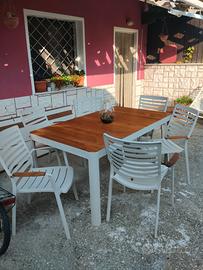 tavolo è 6 poltroncine in alluminio 