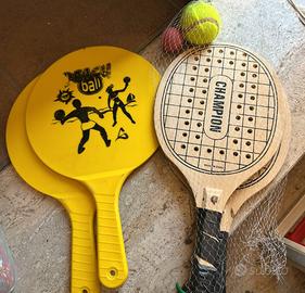Set Racchettoni Beach Tennis 4 Racchette + Palline