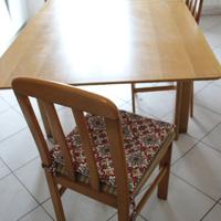 Tavolo allungabile con quattro sedie abbinate