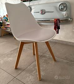 Set 6 sedie bianche stile nordico/scandinavo