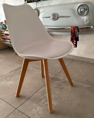 Set 6 sedie bianche stile nordico/scandinavo