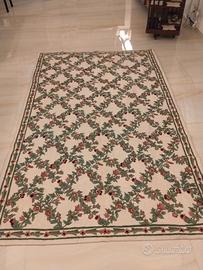 Tappeto floreale stile Aubusson / Punto Ago - 