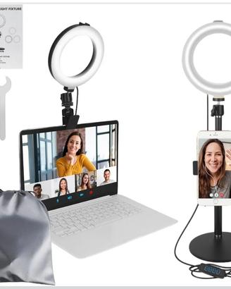 1 lampada ad anello a LED, per PC o telefono.
