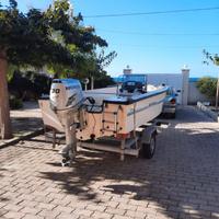 barca in resina carrello MTA e motore Honda 30 cv