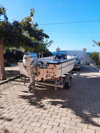 barca in resina carrello MTA e motore Honda 30 cv