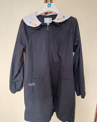 Grembiule bambina nero con colletto bianco cm140