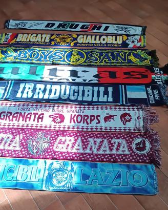 Paire D'écharpes Ultras Roma - Années 80 - Satin, Falcao - Vintage Italie