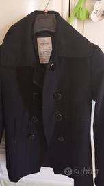 Cappotto doppiopetto nero donna
