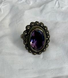 Anello in argento con Ametista “porta veleno”