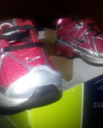 NIKE SHOX TURBO bambino bambina rosse grigie gray