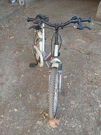 Bicicletta bambina beige e viola