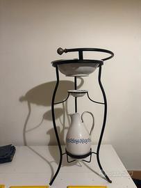 Lavamani Antico Deruta - Set Completo con trespolo