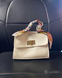Mini bag bianca e oro