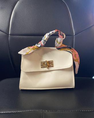 Mini bag bianca e oro