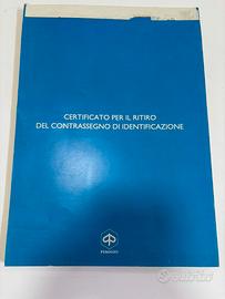 Certificato Piaggio per contrassegno