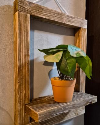 2 Cornici-mensola rustiche in legno di recupero