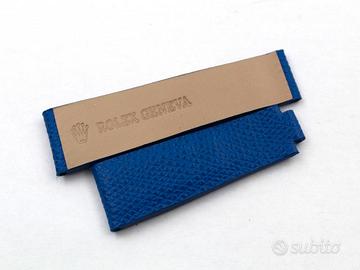Cinturino Rolex Pelle Martellata Blu 20/16mm Clasp