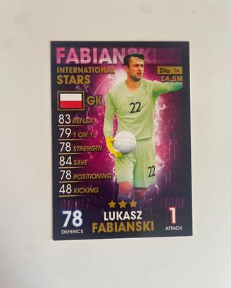 Carta Match Attax 101 Polonia Fabianski