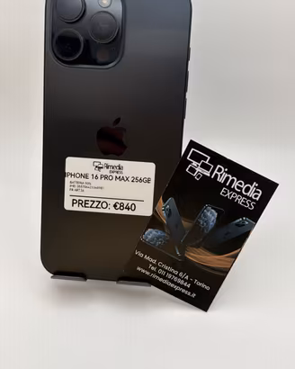 iPhone 16 Pro Max 256GB nero usato garanzia 