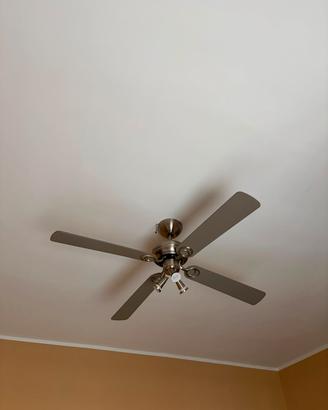 lampadario a ventilatore e luce