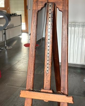Cavalletto porta quadro  in legno con luce