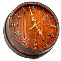 Orologio da parete vintage in legno di castagno