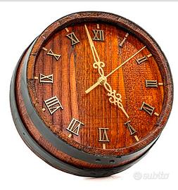 Orologio da parete vintage in legno di castagno