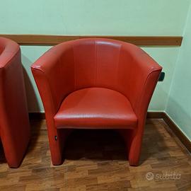 Poltrone  ecopelle colore rosso