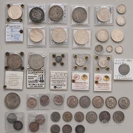 Argento Collezione Monete Regno d'Italia  Mondo