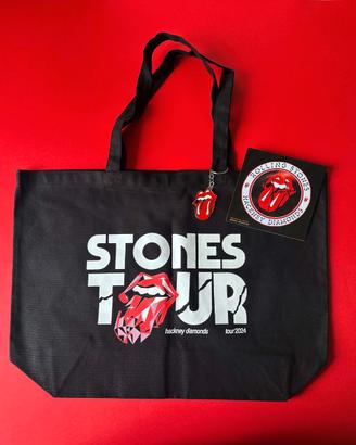 Set Borsa Rolling Stones canvas + Portachiav metal