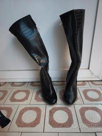 stivale alto stampa coccodrillo 