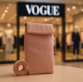 Mini borsa rosa cipria con tracolla abbinata