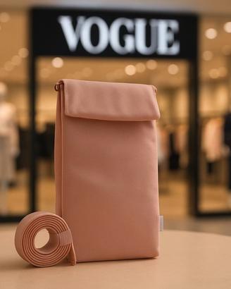 Mini borsa rosa cipria con tracolla abbinata