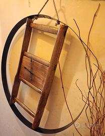 Grande orologio da parete artigianale in legno 