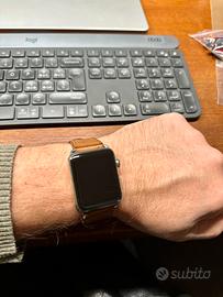 Apple Watch serie 0 acciaio e cuoio