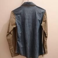 Camicia denim blu e cachi