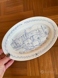 Piatto antico dipinto a mano Genova vecchia