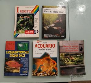 Lotto 5 libri vintage acquario e pesci dolci