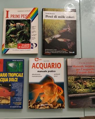 Lotto 5 libri vintage acquario e pesci dolci