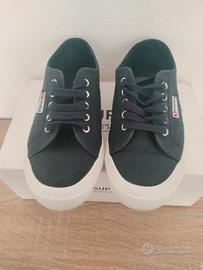 Superga Classic navy Blue suola bianca
