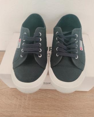 Superga Classic navy Blue suola bianca