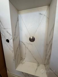 Piano per mobile in grès con lavabo integrato