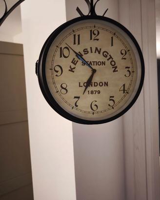 Orologio da parete stile inglese, acciaio e vetro