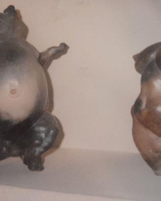 COPPIA DI SCULTURE FIRMATE – UOMO E DONNA – PEZZO