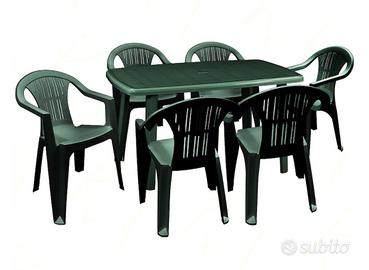 tavolo da giardino con 6 sedie 