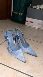 Tacchi décolleté slingback Zara azzurre