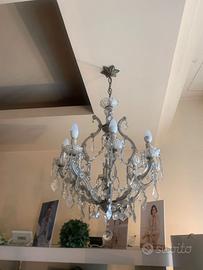 Coppia lampadari vetro stile Maria Teresa