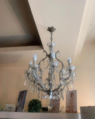 Coppia lampadari vetro stile Maria Teresa